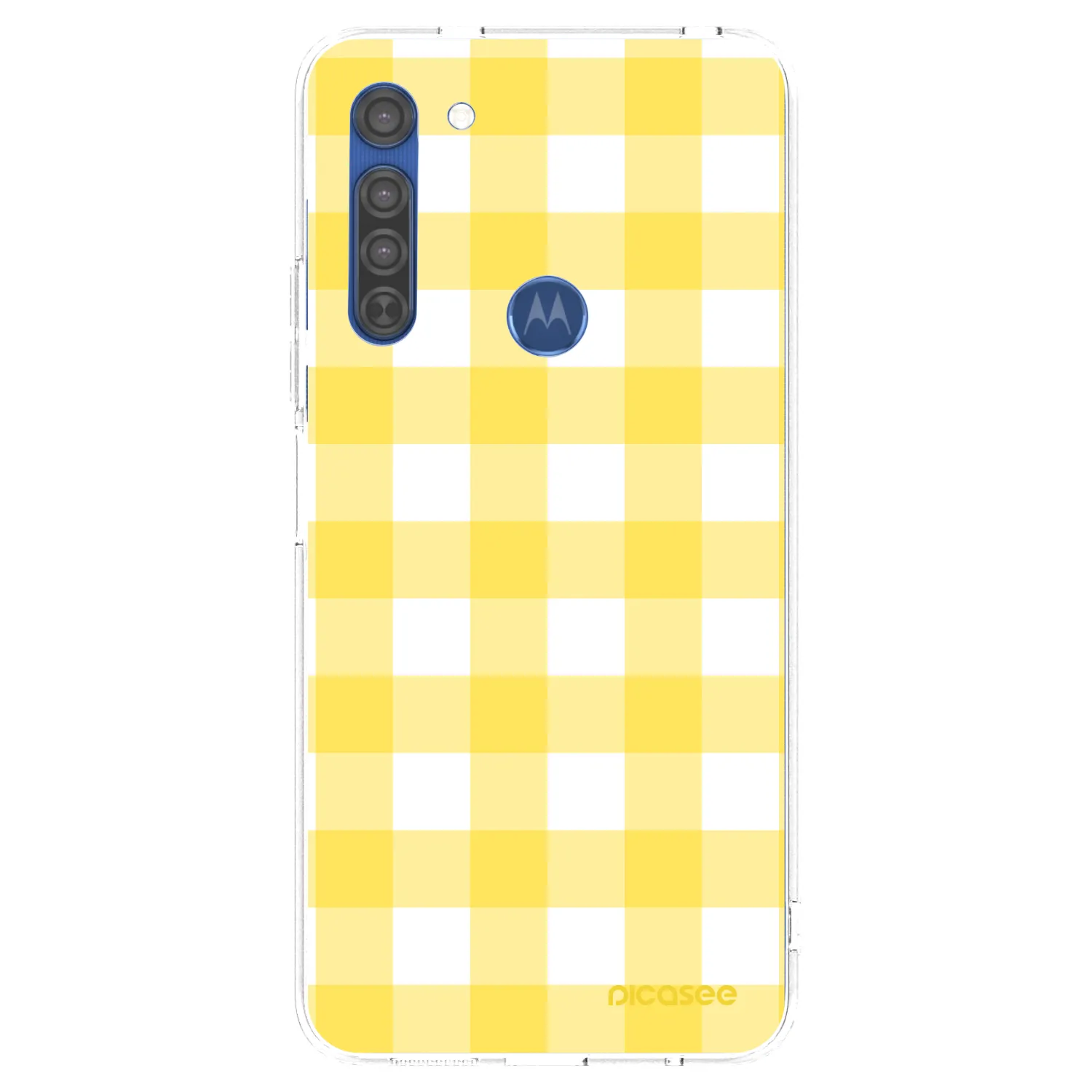 Picasee διαφανής θήκη σιλικόνης Motorola Moto G8 - Gride lemon