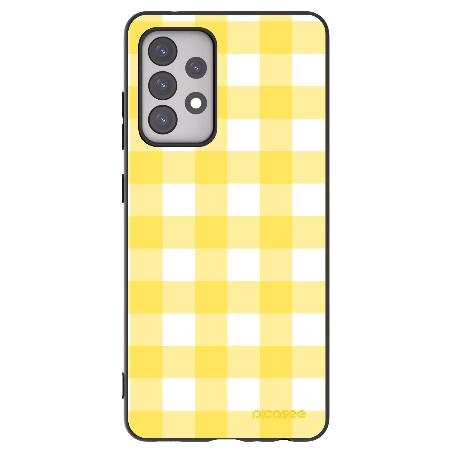 Picasee Μαύρη θήκη σιλικόνης για Samsung Galaxy A52 5G A525F - Gride lemon