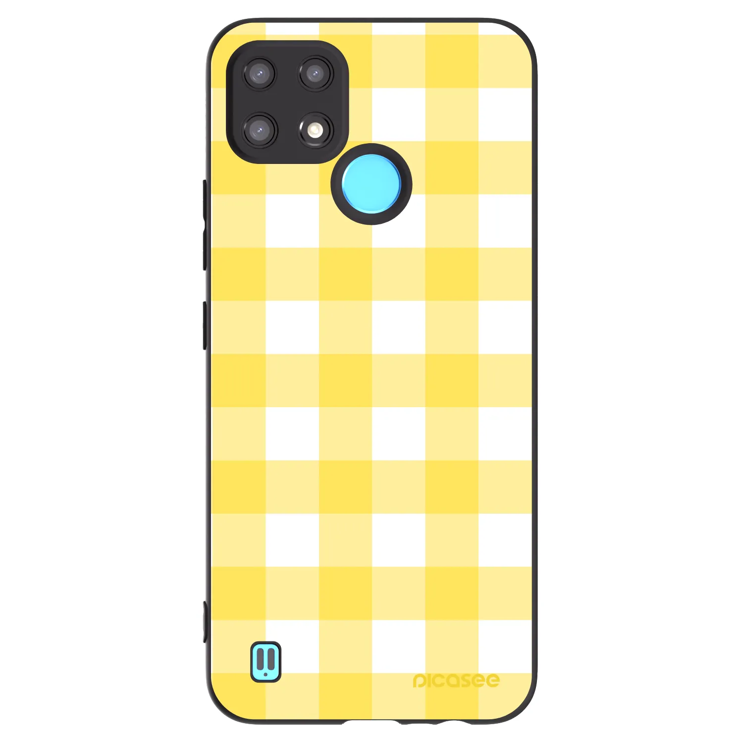 Picasee Μαύρη θήκη σιλικόνης για Realme C21 - Gride lemon