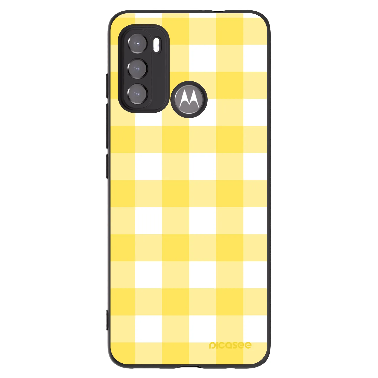 Picasee Μαύρη θήκη σιλικόνης για Motorola Moto G60 - Gride lemon