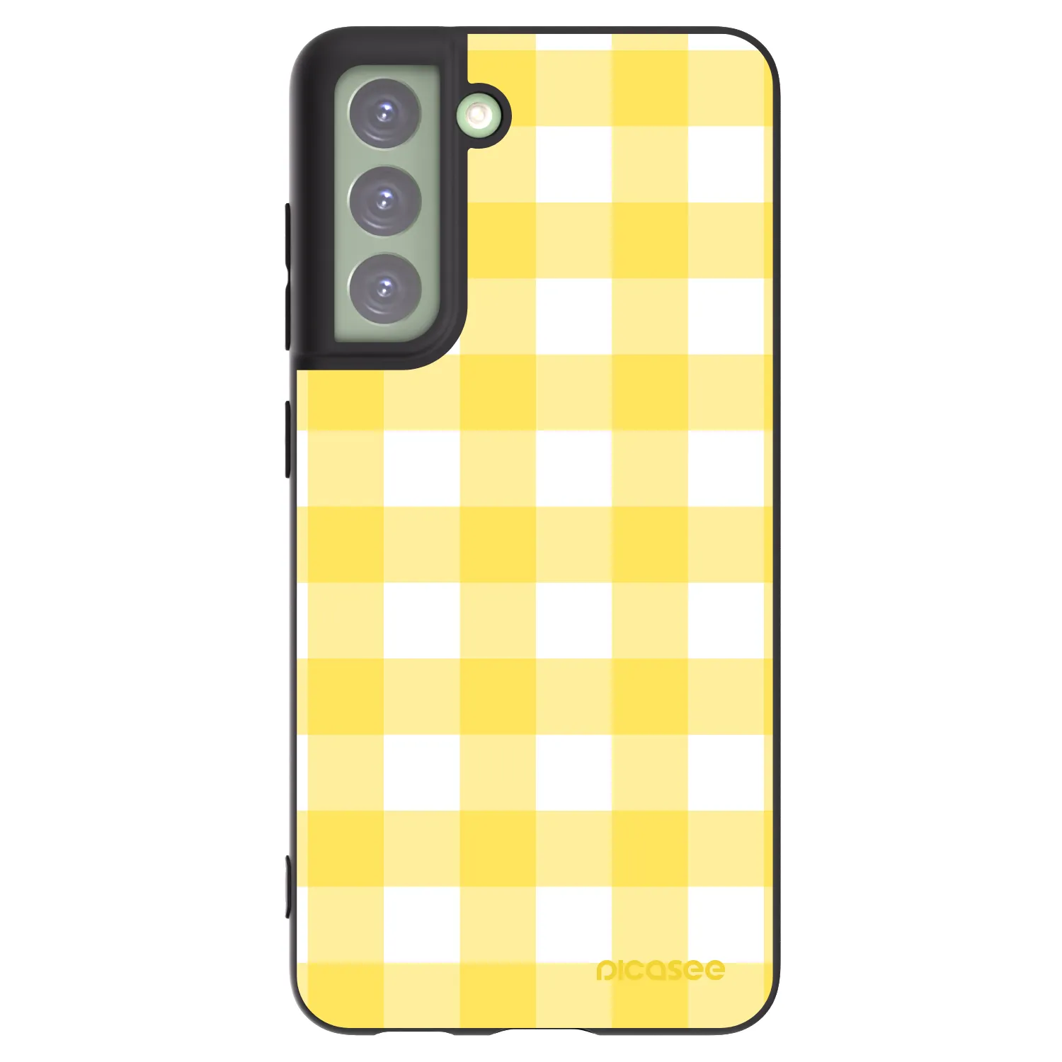 Picasee Μαύρη θήκη σιλικόνης για Samsung Galaxy S21 FE 5G - Gride lemon