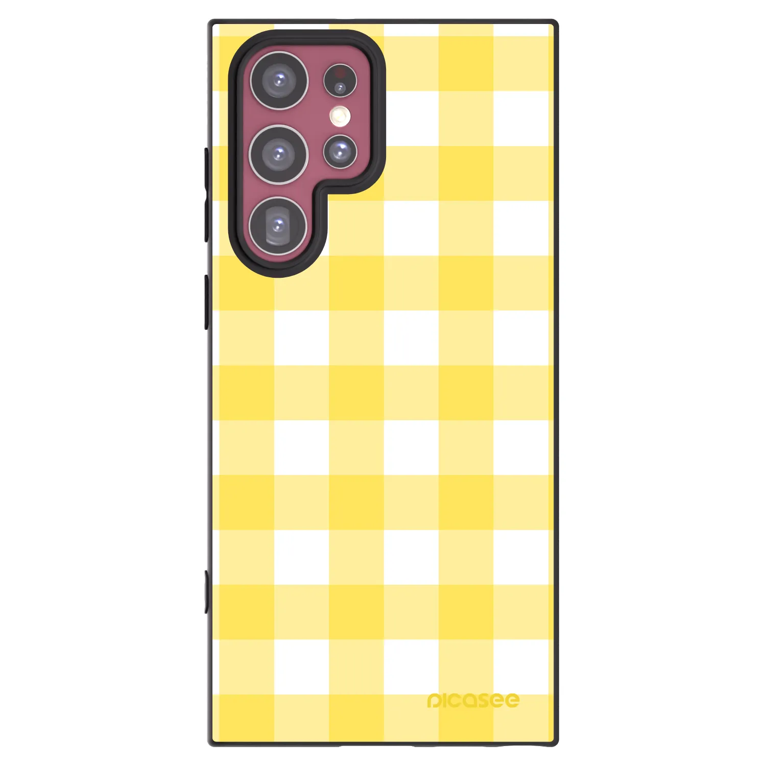 Picasee Μαύρη θήκη σιλικόνης για Samsung Galaxy S22 Ultra 5G - Gride lemon