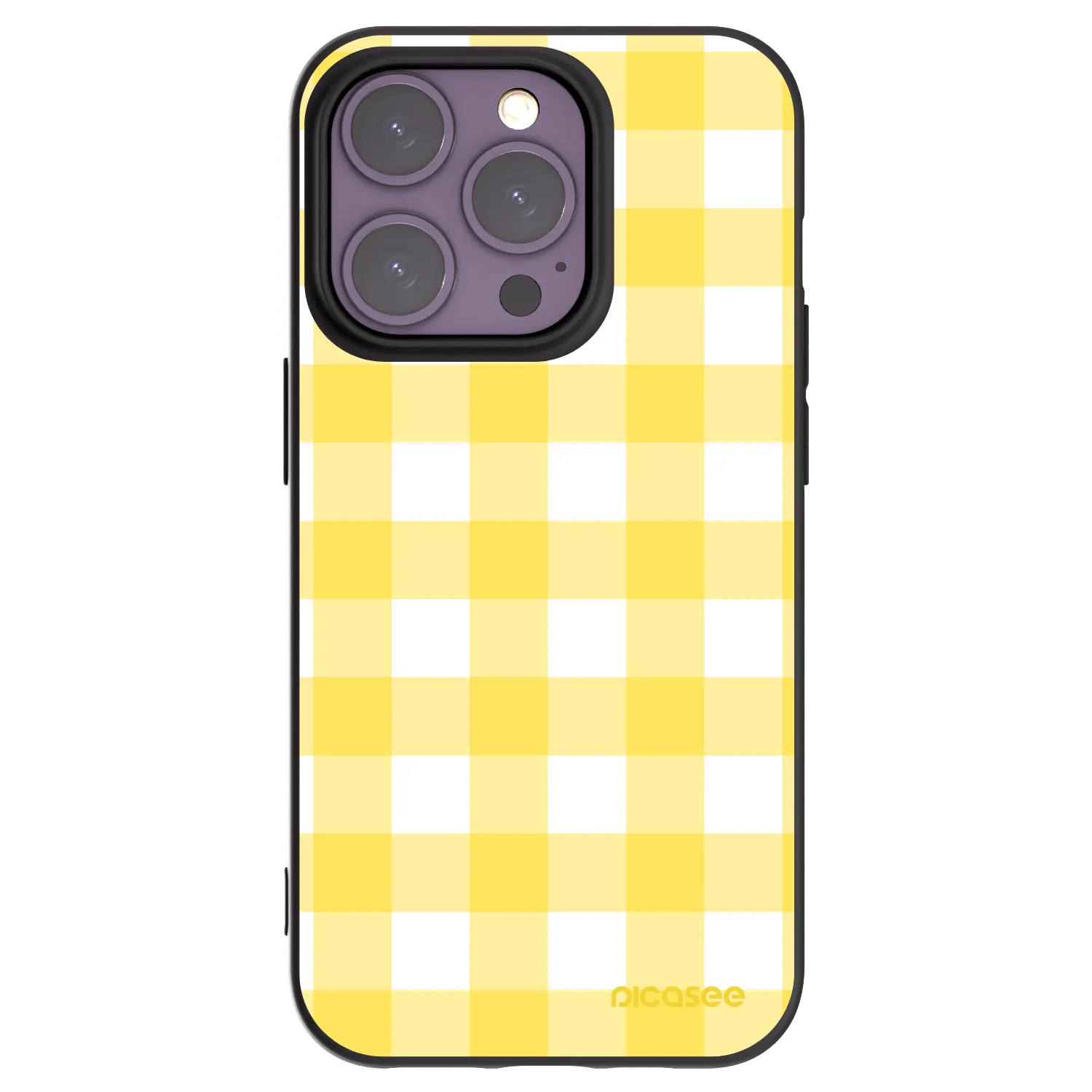 Picasee Μαύρη θήκη σιλικόνης για Apple iPhone 14 Pro - Gride lemon