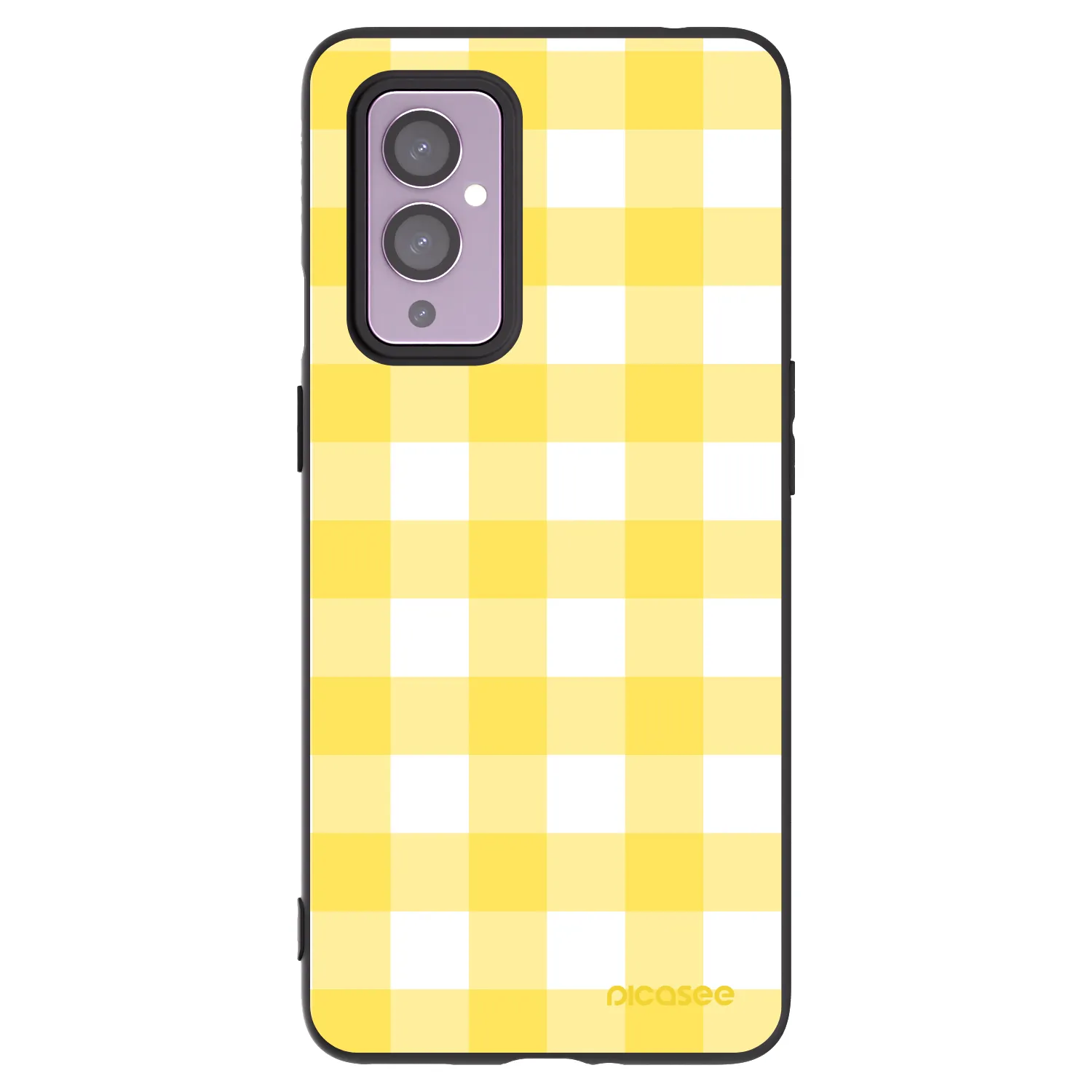 Picasee Μαύρη θήκη σιλικόνης για OnePlus 9 - Gride lemon