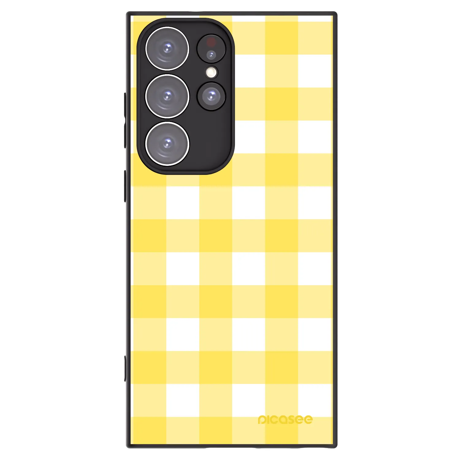 Picasee Μαύρη θήκη σιλικόνης για Samsung Galaxy S23 Ultra 5G - Gride lemon
