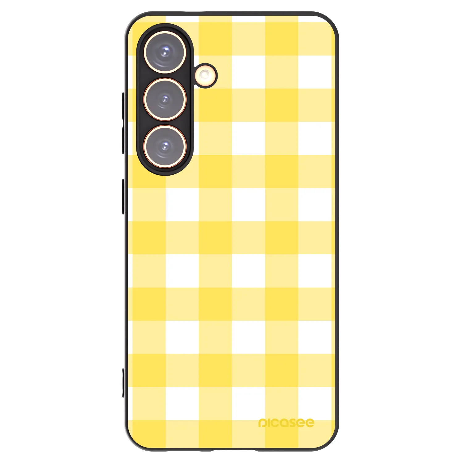 Picasee Μαύρη θήκη σιλικόνης για Samsung Galaxy S24 S921B 5G - Gride lemon