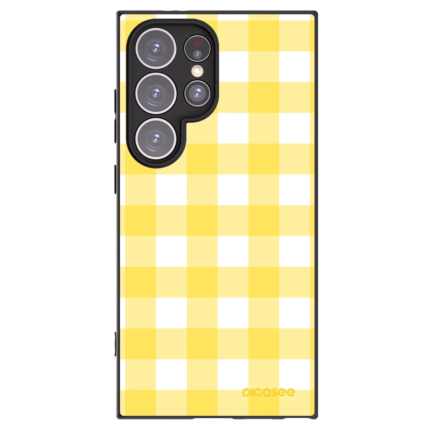 Picasee Μαύρη θήκη σιλικόνης για Samsung Galaxy S24 Ultra S928B 5G - Gride lemon
