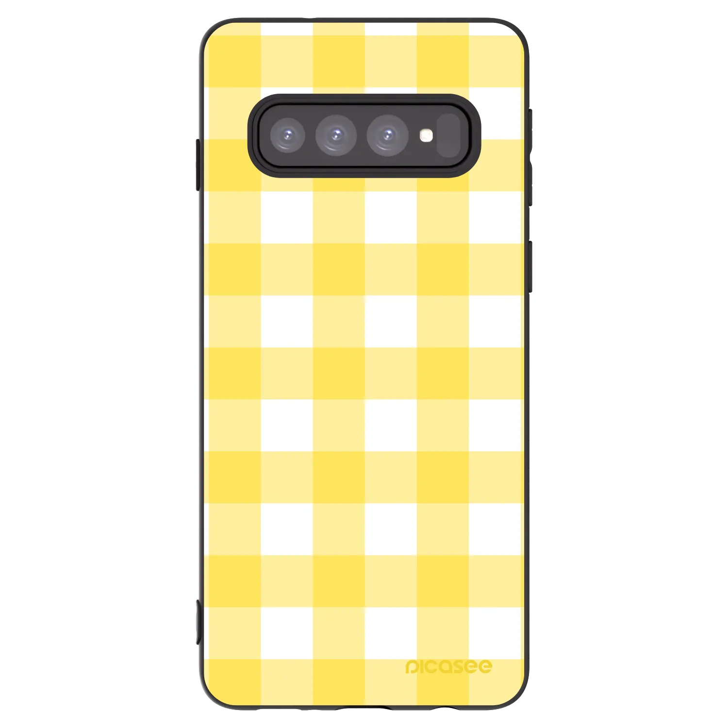 Picasee Μαύρη θήκη σιλικόνης για Samsung Galaxy S10 G973 - Gride lemon