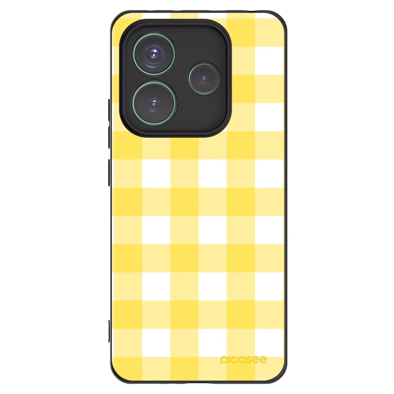 Picasee Μαύρη θήκη σιλικόνης για Xiaomi Redmi Note 14 5G - Gride lemon