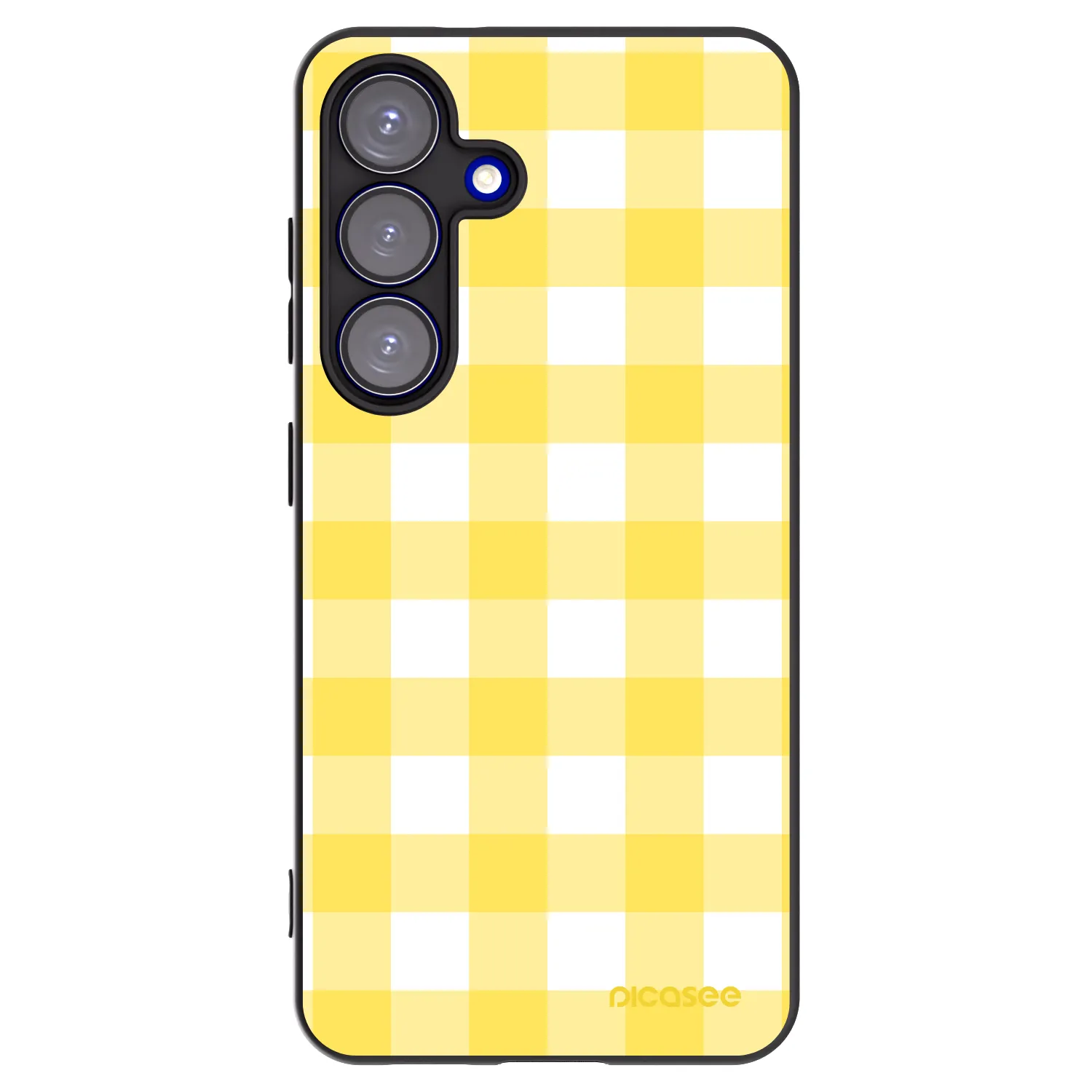 Picasee Μαύρη θήκη σιλικόνης για Samsung Galaxy S25 5G - Gride lemon