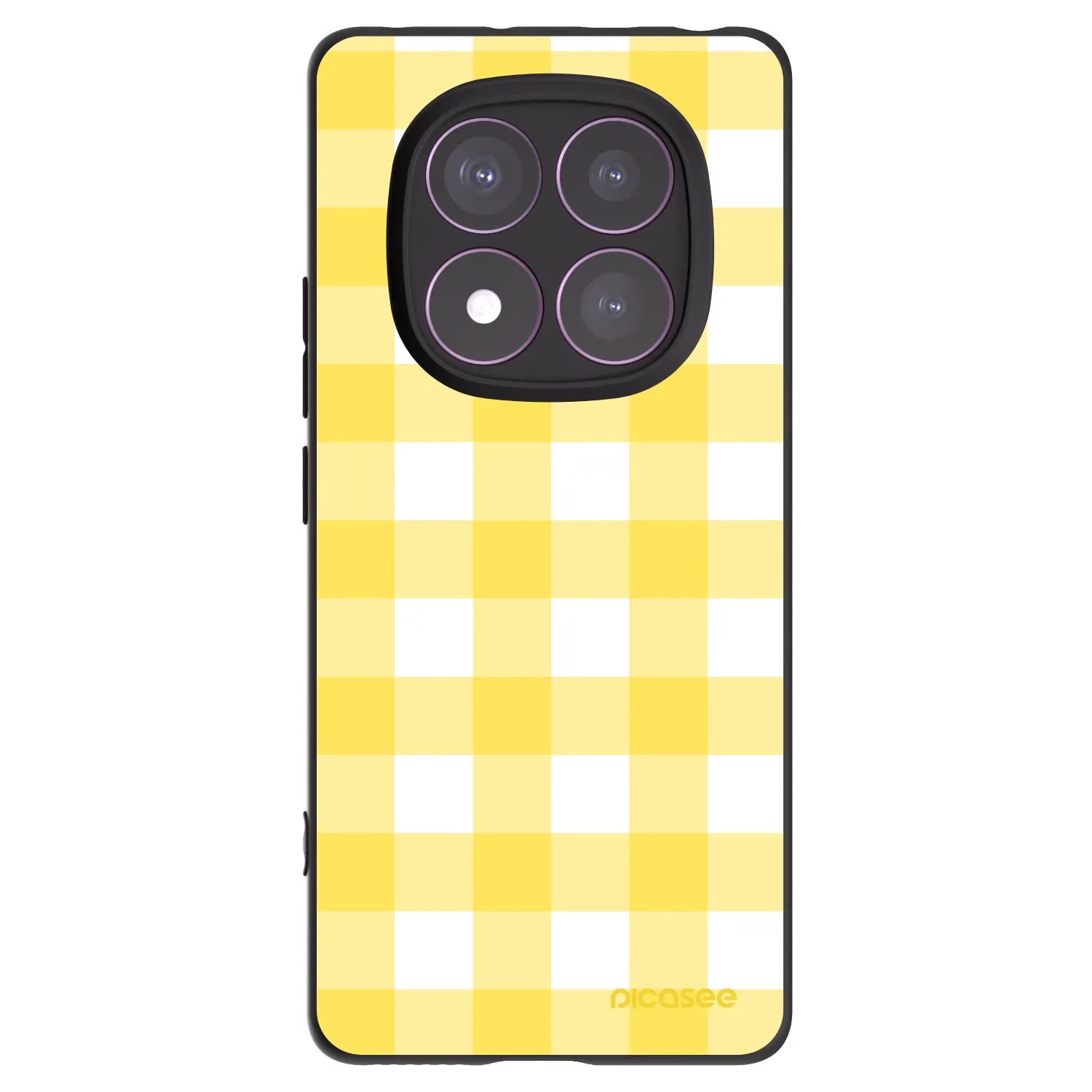 Picasee Μαύρη θήκη σιλικόνης για Xiaomi Redmi Note 14 Pro 4G - Gride lemon