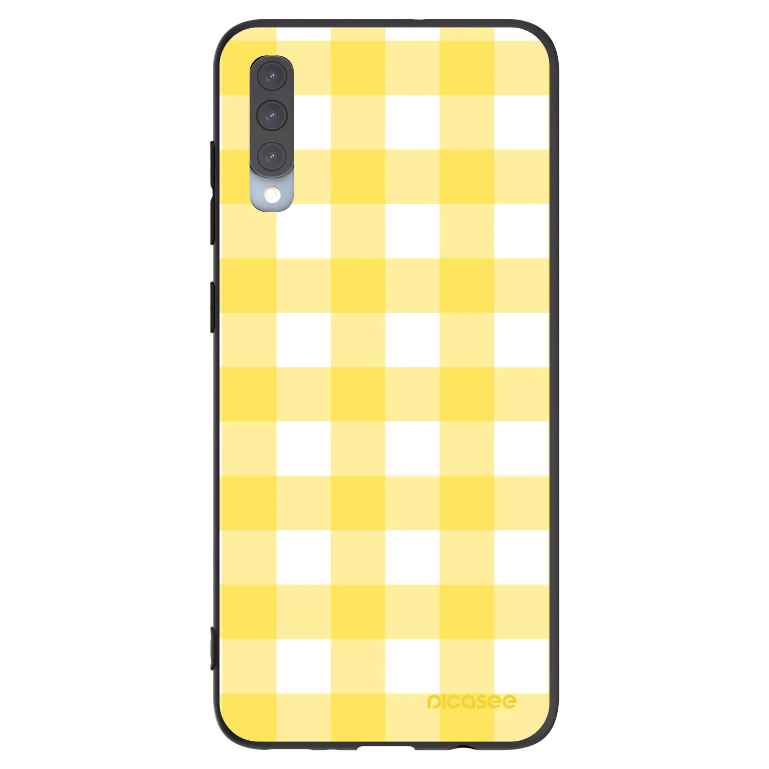 Picasee Μαύρη θήκη σιλικόνης για Samsung Galaxy A70 A705F - Gride lemon