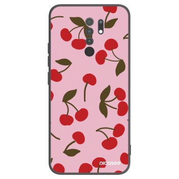 Picasee Μαύρη θήκη σιλικόνης για Xiaomi Redmi 9 - Cherry