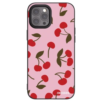 Picasee Μαύρη θήκη σιλικόνης για Apple iPhone 12 Pro Max - Cherry