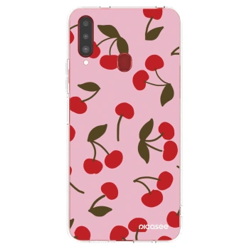 Picasee διαφανής θήκη σιλικόνης Samsung Galaxy A20s - Cherry