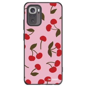 Picasee Μαύρη θήκη σιλικόνης για Xiaomi Redmi Note 10S - Cherry
