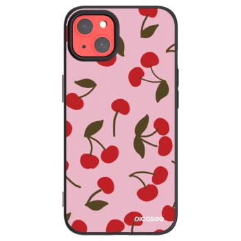 Picasee Μαύρη θήκη σιλικόνης για Apple iPhone 13 - Cherry