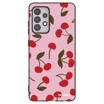 Picasee Μαύρη θήκη σιλικόνης για Samsung Galaxy A52s 5G A528B - Cherry