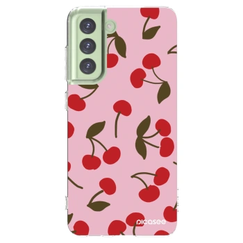 Picasee διαφανής θήκη σιλικόνης Samsung Galaxy S21 FE 5G - Cherry
