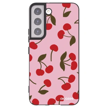 Picasee Μαύρη θήκη σιλικόνης για Samsung Galaxy S22 5G - Cherry
