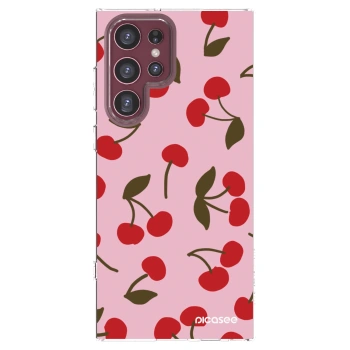 Picasee διαφανής θήκη σιλικόνης Samsung Galaxy S22 Ultra 5G - Cherry