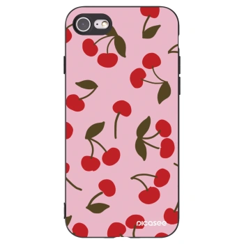 Picasee Μαύρη θήκη σιλικόνης για Apple iPhone SE 2022 - Cherry