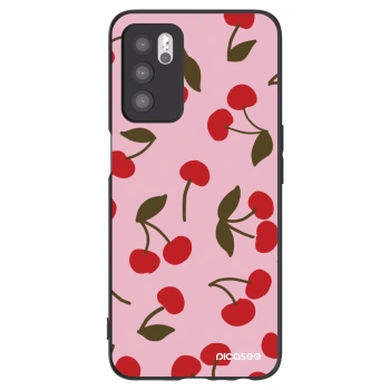 Picasee Μαύρη θήκη σιλικόνης για OPPO A16s - Cherry