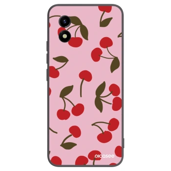 Picasee Μαύρη θήκη σιλικόνης για Vivo Y01 - Cherry