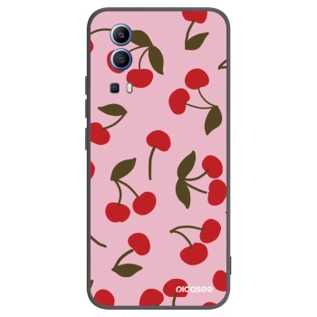 Picasee Μαύρη θήκη σιλικόνης για Vivo Y52 5G - Cherry