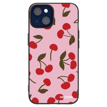 Picasee Μαύρη θήκη σιλικόνης για Apple iPhone 14 - Cherry