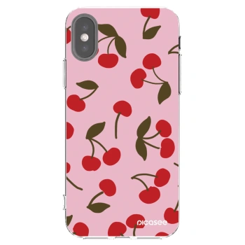 Picasee διαφανής θήκη σιλικόνης Apple iPhone X/XS - Cherry
