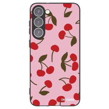 Picasee Μαύρη θήκη σιλικόνης για Samsung Galaxy S23+ 5G - Cherry
