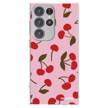 Picasee διαφανής θήκη σιλικόνης Samsung Galaxy S23 Ultra 5G - Cherry