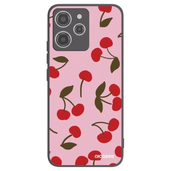 Picasee Μαύρη θήκη σιλικόνης για Xiaomi Redmi 12 4G - Cherry