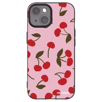 Picasee Μαύρη θήκη σιλικόνης για Apple iPhone 15 - Cherry