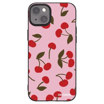 Picasee Μαύρη θήκη σιλικόνης για Apple iPhone 15 Plus - Cherry