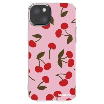 Picasee διαφανής θήκη σιλικόνης Apple iPhone 15 Plus - Cherry