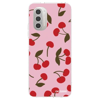 Picasee διαφανής θήκη σιλικόνης Motorola Moto G51 - Cherry