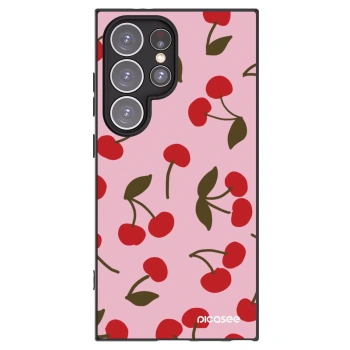 Picasee Μαύρη θήκη σιλικόνης για Samsung Galaxy S24 Ultra S928B 5G - Cherry