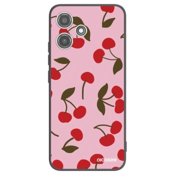 Picasee Μαύρη θήκη σιλικόνης για Xiaomi Redmi 12 5G - Cherry
