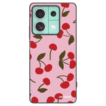 Picasee Μαύρη θήκη σιλικόνης για Xiaomi Redmi Note 13 5G - Cherry