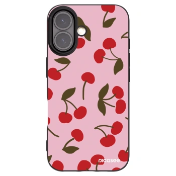 Picasee Μαύρη θήκη σιλικόνης για Apple iPhone 16 - Cherry