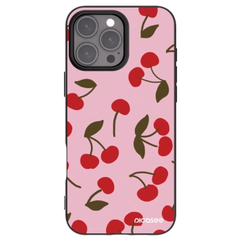 Picasee Μαύρη θήκη σιλικόνης για Apple iPhone 16 Pro Max - Cherry