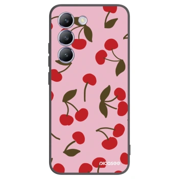 Picasee Μαύρη θήκη σιλικόνης για Vivo V40 SE 5G - Cherry