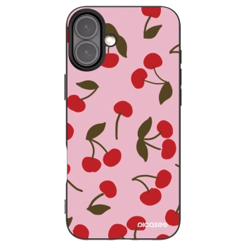 Picasee Μαύρη θήκη σιλικόνης για Apple iPhone 16 Plus - Cherry