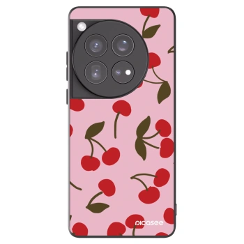 Picasee Μαύρη θήκη σιλικόνης για OnePlus 12 5G - Cherry