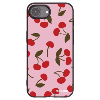 Picasee Μαύρη θήκη σιλικόνης για Apple iPhone 16e - Cherry