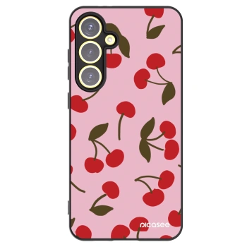 Picasee Μαύρη θήκη σιλικόνης για Samsung Galaxy S24 FE S721B - Cherry