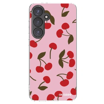 Picasee διαφανής θήκη σιλικόνης Samsung Galaxy S24 FE S721B - Cherry