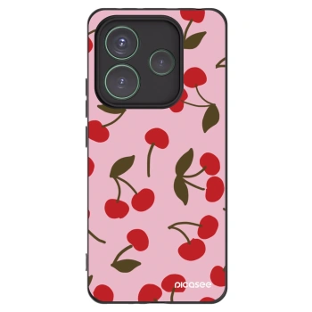 Picasee Μαύρη θήκη σιλικόνης για Xiaomi Redmi Note 14 5G - Cherry